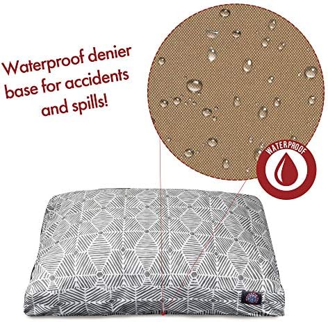 Majestic Pet Rectangular Dog Bed, X-Large, 50x42x5 in, Washable, Gray