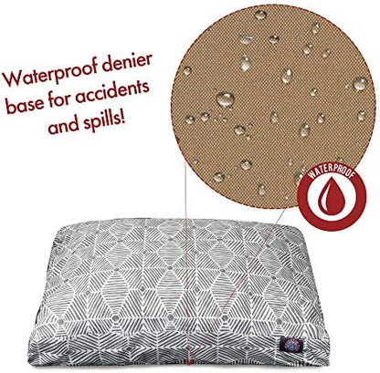 Majestic Pet Rectangular Dog Bed, X-Large, 50x42x5 in, Washable, Gray