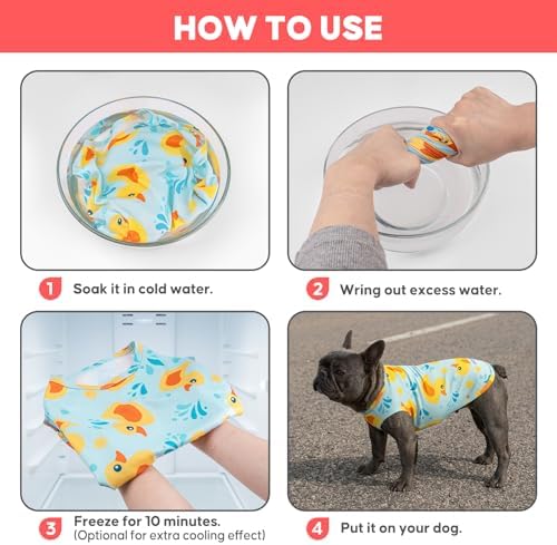 KYEESE 2Pack Dog Shirt for Small Dogs Soft Breathable T-Shirts, Duck+Blue