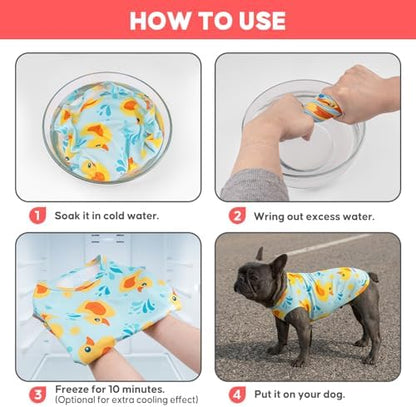 KYEESE 2Pack Dog Shirt for Small Dogs Soft Breathable T-Shirts, Duck+Blue