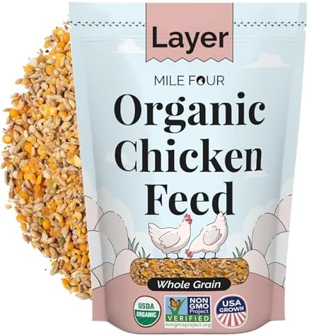 Mile Four Organic Chicken Feed, Layer Whole Grain, Non-GMO, US Grown 2 lbs