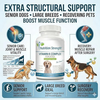 Vitamin K for Dogs | K1 & K2 (MK4 + MK7) + Vitamin D3