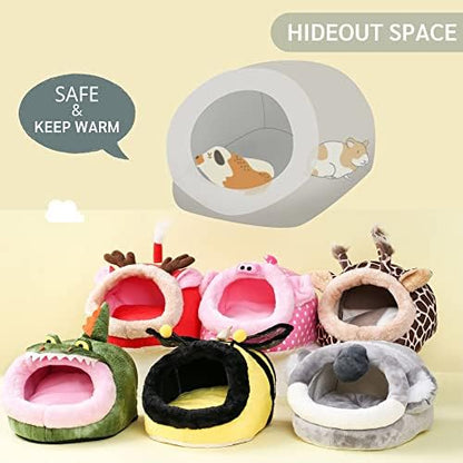 JanYoo Hamster Guinea Pig Supplies Bed Accessories House Hedgehog Cage Supplies Chinchilla Ferret Rat Gerbil (S,Koala)