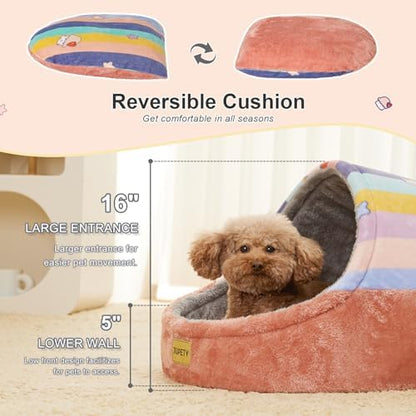 Cute Cat Beds for Indoor Cats, Cat Cave Bed for Kittens, Hideaway Cat House