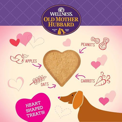 Old Mother Hubbard Wellness Bits of Love P-Nuttier Dog Biscuits, Natural Treats, Valentine's Day, Seasonal, Peanut Butter Flavor, 6 oz Bag (Pack of 2)