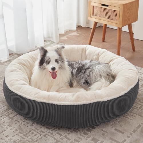 45 inches Calming Donut Dog Bed for Extra Large Dogs,Dark Grey