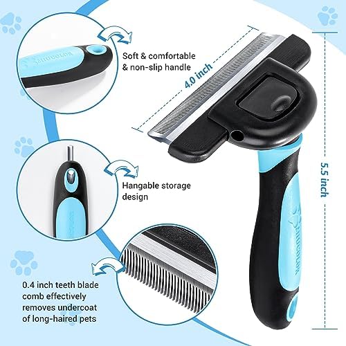 MIU COLOR Long Hair Pet Grooming Brush for Medium & Large Dogs & Cats,Blue