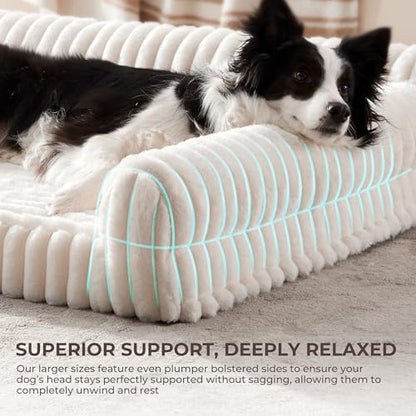 Orthopedic Dog Bed XL 42x30x9.5” Washable Cover Cream