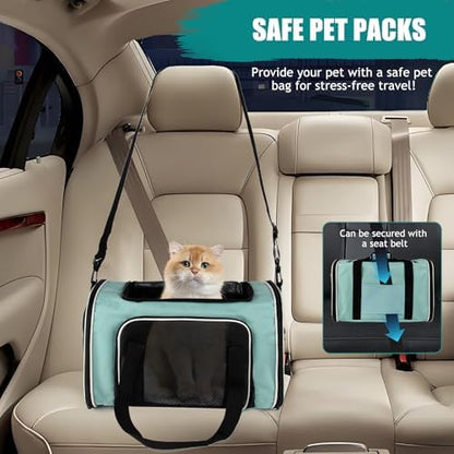 Top tasta Dog Cat Carrier Pet Carriers for Small Medium Large Cats Dogs Carrier Soft Sided Small Puppy Dog Carrier Portable Foldable Airline Approved Dog Cat Travel Carrier Green Large
