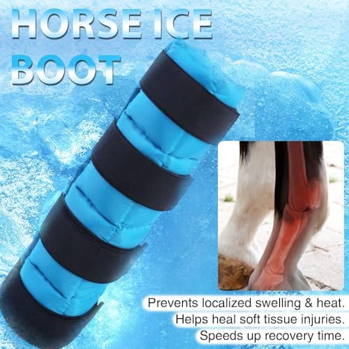 Harrison Howard Ice Boot for Horse Cool Gel Pack Leg Wrap for Treating Full Leg, Knee, Hock Injuries Reusable Ice Cooling Therapy