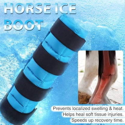 Harrison Howard Ice Boot for Horse Cool Gel Pack Leg Wrap for Treating Full Leg, Knee, Hock Injuries Reusable Ice Cooling Therapy