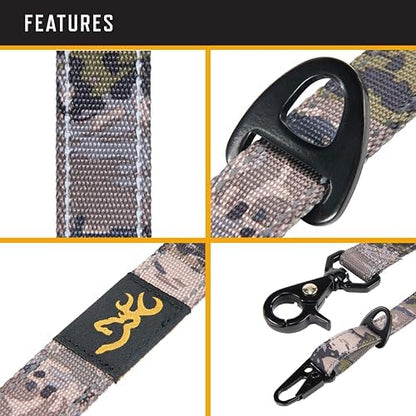 Browning Classic Webbing Camo Leash, 6ft x 1in Ovix Camo