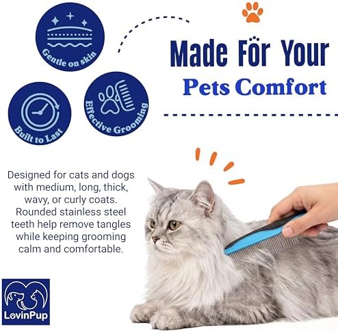 Pet Metal Comb for Dogs and Cats (2-Pack) – Detangling Comb