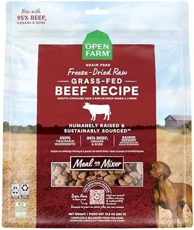 Open Farm Freeze Dried Raw Dog Food, Beef Bite-Sized Morsels, 13.5oz Bag