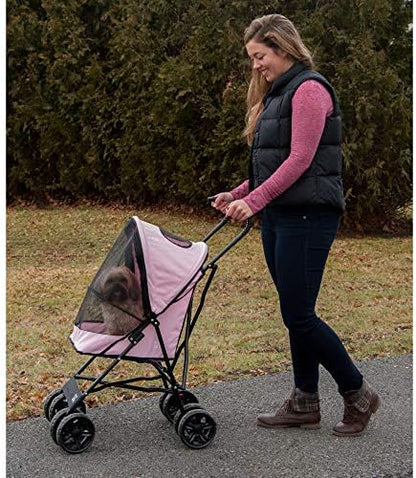 PET GEAR TRAVEL LITE PET STROLLER, PINK