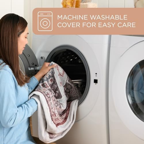 Town & Country Everyday CuddleTown Medallion Everwash® Pillow Pet Bed, Water Repellent Floor Pillow, Machine Washable Cover, Soft & Calming, Red/Greige, Small 28"x22"x4"