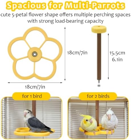 Washable Bird Spinning Perch Toy, with 1.8'' Washer Fit Most Cages