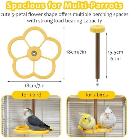 Washable Bird Spinning Perch Toy, with 1.8'' Washer Fit Most Cages