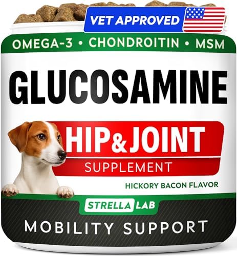 STRELLALAB Advanced Glucosamine for Dogs, Chondroitin & MSM Hip Joint Chews