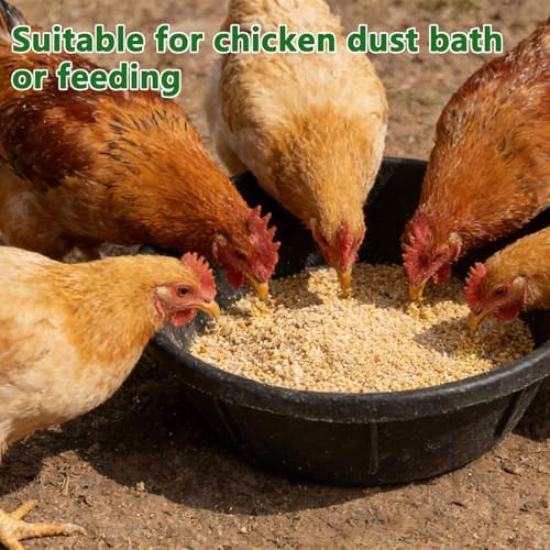 3Pcs Heavy Duty Rubber Feed Pan, 8Q/2Gal Horse Feed Bucket