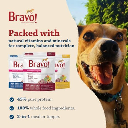 Bravo! Homestyle Complete Freeze Dried Raw Dog Food, Beef, 2 Pounds
