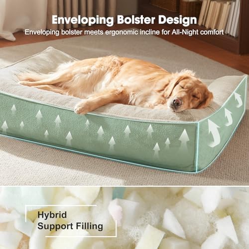 FURTIME XL Orthopedic Dog Bed Large Sized Dog, Extra Washable Dog Couch 42"