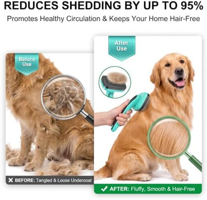Self Cleaning Slicker Brush & Nail Clippers for Dog and Cats