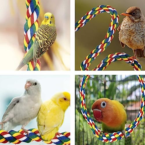 23.6 Inches Colorful Rope Perch for Bird Bungee Climbing Swing Parrot (Pack of 2)
