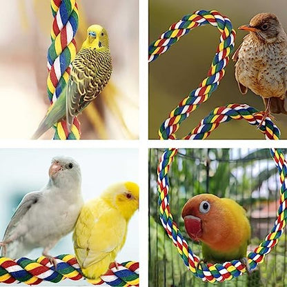 23.6 Inches Colorful Rope Perch for Bird Bungee Climbing Swing Parrot