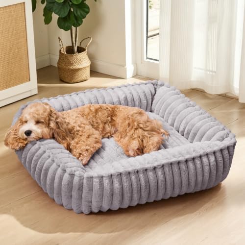 Medium Dog Bed Calming Cat Bed for Indoor Cats 24’’x20’’ Grey