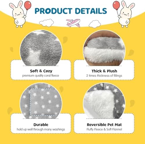 2 Pack Bunny Rabbit Bed - 10 x 13 Inch Upgraded-Thickness Pee Pads Bedding