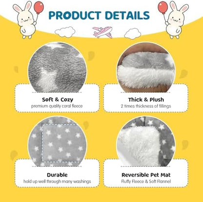 2 Pack Bunny Rabbit Bed - 10 x 13 Inch Upgraded-Thickness Pee Pads Bedding