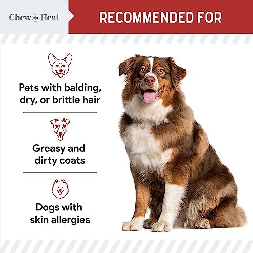 Omega 3 Fish Oil for Dogs, Bacon Flavor - 360 Soft Chews for Skin and Coat
