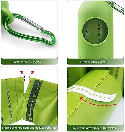Poop Bags for Dogs-1050 Counts, 70 Rolls With a Free Dispensers, Doggie Poop Bags Made of Cornstarch, Extra Thick and 100% Leak Proof (Green)