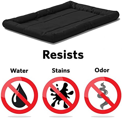 MidWest Homes for Pets Medium QuietTime MAXX Ultra-Rugged Dog Bed, Water & Odor Resistant, Bolstered Edge, Non-Slip Bottom, Fits 30-inch Crates, Black