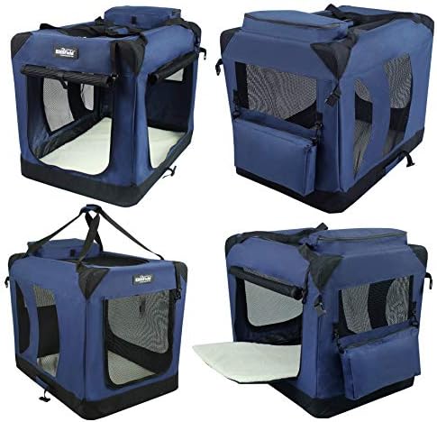 EliteField 3-Door Soft Dog Crate with Bed & Carrying Bag (2-Year Warranty)