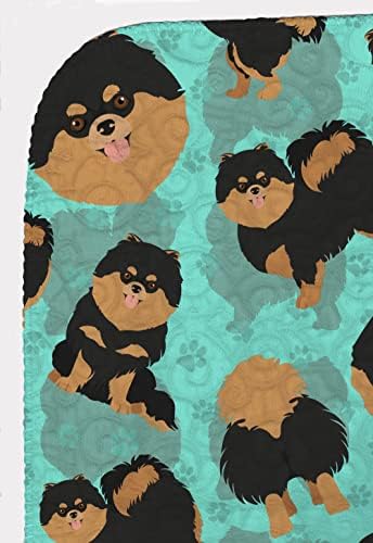 Caroline's Treasures MLM1040LQB Black and Tan Pomeranian Quilted Blanket 50x60 Artwork Pattern Quilted Throw Blanket for Bed, Couch, Sofa, Soft and Lightweight