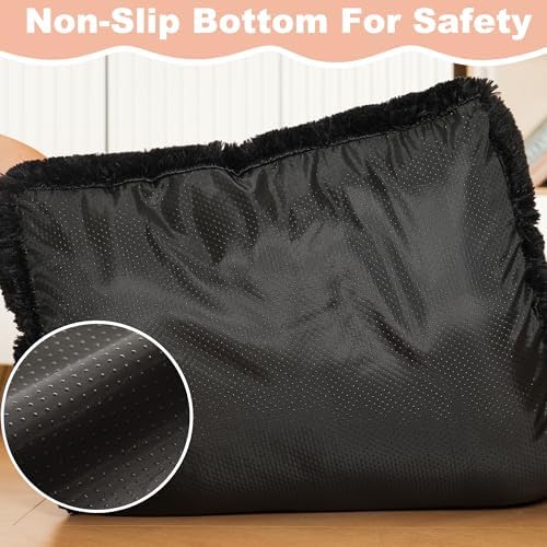 Bedfolks Waterproof Dog Crate Bed, Plush Large Dog Pad, 41"x27", Black