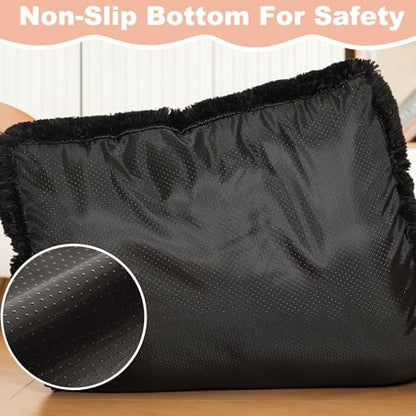 Bedfolks Waterproof Dog Crate Bed, Plush Large Dog Pad, 47"x29", Black
