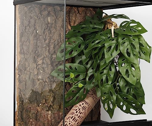 2Pack Fake Monstera Adansonii, Terrarium Plants with Suction Cups