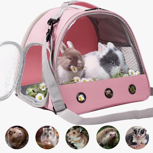 Bearded Dragon Carrier,Lizards Cage,Hamster Outdoor Used,Small Animal Travel Carrier for Sugar Glider Hedgehog Rat Parrot Bird Guinea Pig, Portable Guinea Pig Travel Carrier for Two