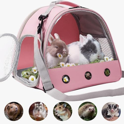 Bearded Dragon Carrier,Lizards Cage,Hamster Outdoor Used,Small Animal Travel Carrier for Sugar Glider Hedgehog Rat Parrot Bird Guinea Pig, Portable Guinea Pig Travel Carrier for Two