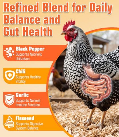 Natural Chicken Dewormer Powder Chili Mix Wormer for Flock Poultry, Natural Poultry Supplement for Chickens, Chicken Wormer Feed Additive with Chili Pepper & Oregano (Red)