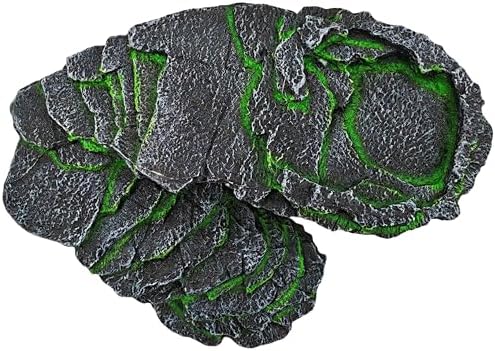 Reptile Hideouts,Resin Reptile Cave Habitat for Leopard Geckos, Lizards, Turtles, Snakes and Amphibians. (Rock Ladder Platform, Large)