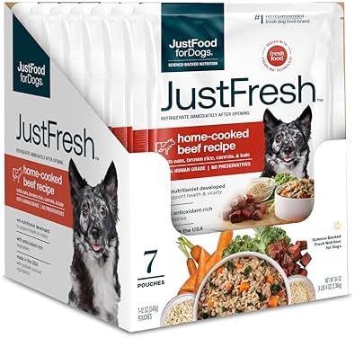 JustFoodForDogs JustFresh Fresh Wet Dog Food or Topper - Beef, 7 Pack