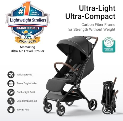 Mamazing Ultra Air Lightweight Baby Travel Stroller with Carbon Fiber Frame