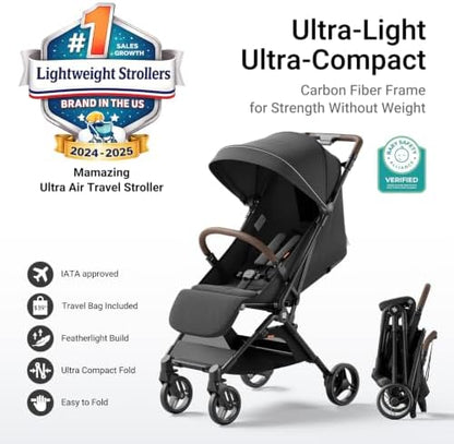 Mamazing Ultra Air Lightweight Baby Travel Stroller with Carbon Fiber Frame