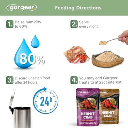 Gargeer 2oz Hermit Sea Weed Diet. Non-GMO, Premium Ingredients, Made in USA