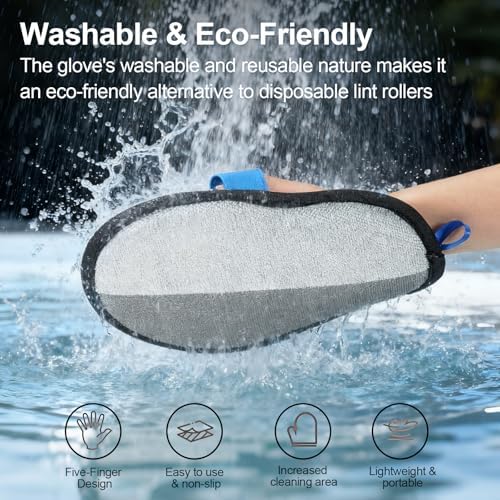 Pet Hair Removal Glove, Electrostatic Grooming Mitt for Dogs & Cats