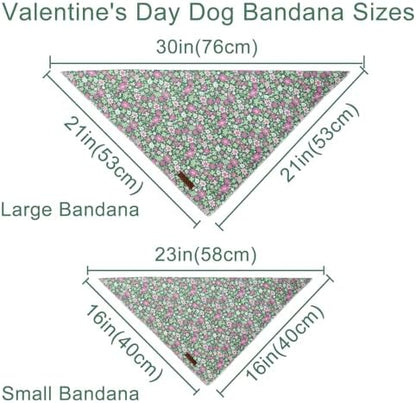 St. Patrick's Dog Bandana, UP URARA PUP Shamrock Triangle Bid Scarf for Medium Large Dogs, Cotton Kerchief for Girl Boy Puppies, Cute Spring Green Bandana,S